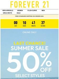 Final Hours: 50% Off Summer Styles