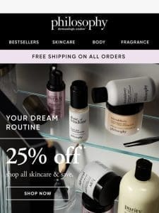 Final Hours: Free Shipping & 25% Off Your Skincare Staples