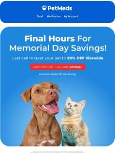 Final hours to get 20% off