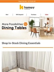 Find Your Dining Must-Haves In Stock & Ready!  ️