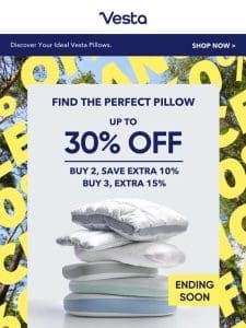 Find the Perfect Pillow: Up to 30% Off. Ending Soon ⏰