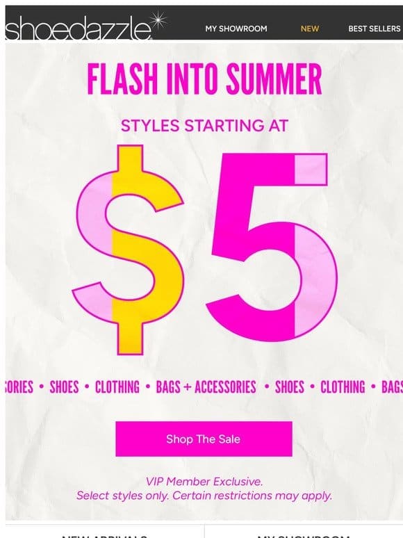 Flash Sale Alert: Styles Starting at $5 ️
