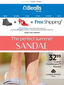 Free Shipping when you order 2 pairs of shoes!