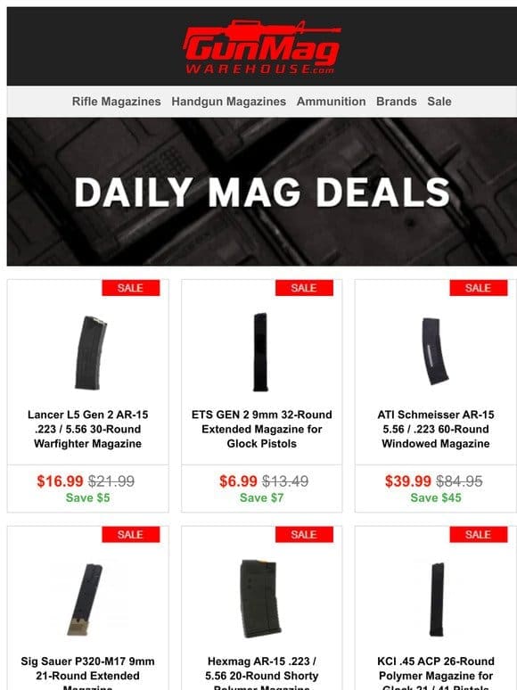 Friday Deals You Don’t Want To Miss! | Lancer L5 Gen 2 AR-15 30rd Mag for $17