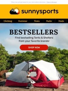 Gear Up with Bestselling Tents & Shelters!