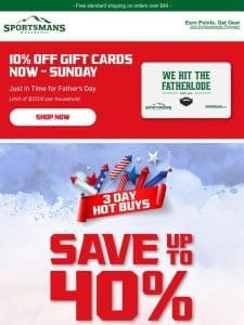 Get 10% Off Gift Cards + Up to 40% Off Hot Buys