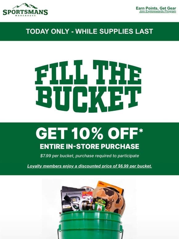 Get 10% Off Your Entire In-Store Purchase TODAY ONLY