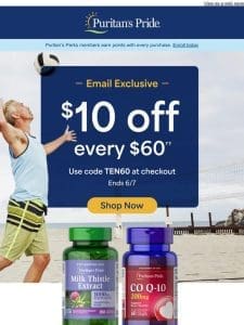 Get $10 off every $60