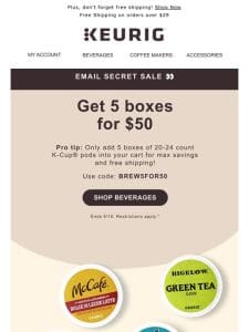 Get 5 boxes for only $50 ?