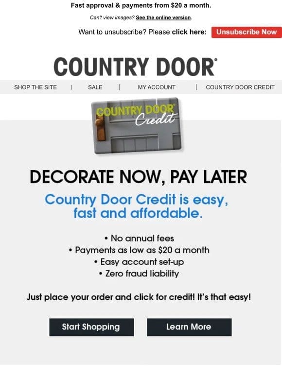 Get More with Country Door Credit!