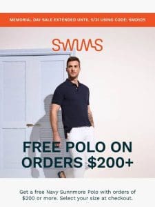 Get a Free Polo on $200+