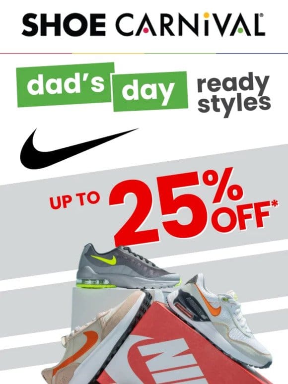 Get up to 25% off Nike now!