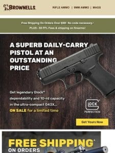 Glock? G43X ultra-compact pistol ON SALE now