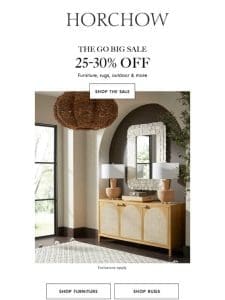 Go big! Take 30% off outdoor finds， table linens， tabletop & more