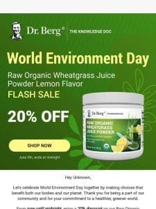 Green Your Routine: 20% Off Raw Organic Wheatgrass Juice Powder!