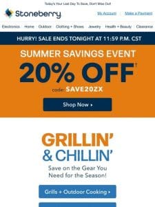 Grill & Chill With 20% Off Outdoor Living