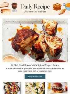 Grilled Cauliflower With Spiced Yogurt Sauce