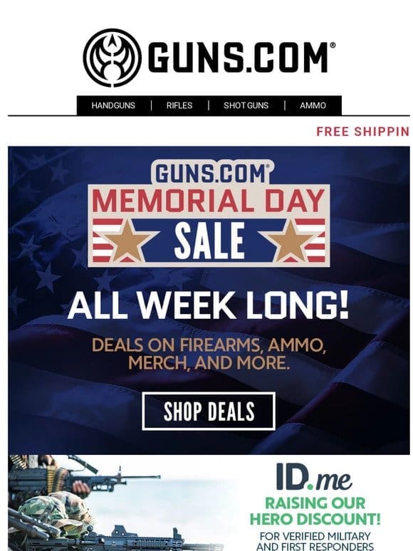Guns.com Memorial Day Sale STARTS NOW!
