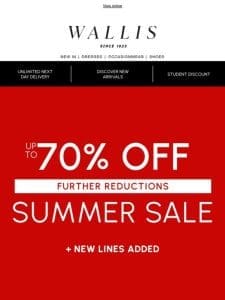 HURRY – Up to 70% off Wallis!