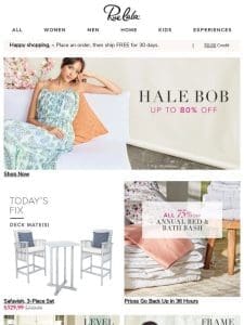 Hale Bob Up to 80% Off ? All 75% Off Bed & Bath Bash for 36 Hours