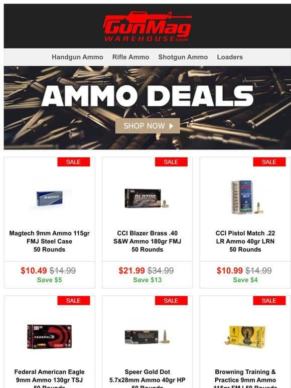 Handgun Ammo You Won’t Want To Miss | Magtech Steel Case 9mm 115gr 50rd Box for $10.49