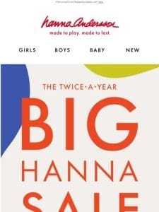 Hanna Sale Is Here! Up to 60% Off