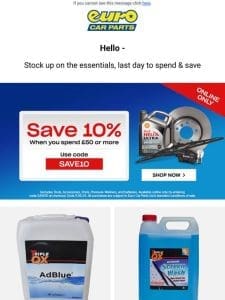 Hey — Save 10% When You Spend £50+