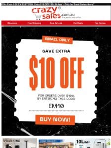 Hot New Items!  Extra $10 Off $100+ Orders – Only for Email Subscribers!*
