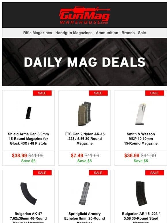 Hot Summer Deals! | Shield Arms Glock 43X/48 9mm 15rd Mag for $39