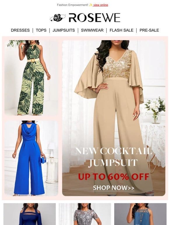 Hottest Picks>> Shop COCKTAIL JUMPSUITS Today!