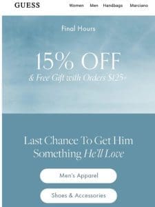 Hours Left: Gift & 15% Off