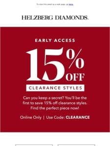 How about 15% off clearance?