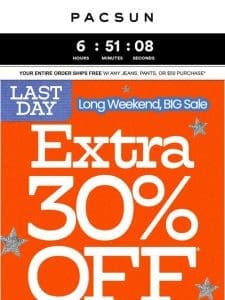 Hrs Left ?? FREE Shorts Or Swim + Extra 30% Off Top Brands!