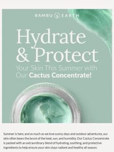 Hydrate and Protect Your Skin This Summer with Our Cactus Concentrate!