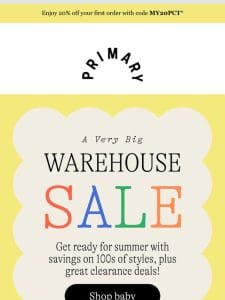 Inside: 100s of deals in the Warehouse Sale