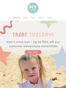 It’s Treat Tuesday! Up To 50% Off Mini Adventurer Essentials