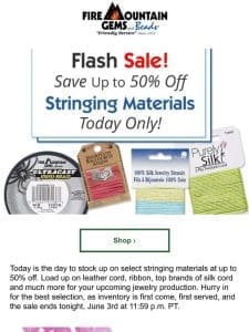It’s a Stringing Flash Sale! Save up to 50% Off Stringing Materials