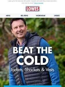 Jackets， shackets & vests   Shop winter layers instore & online
