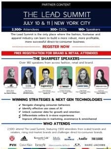 Join WWD and 1，500 Brands at The Lead Summit in NYC!