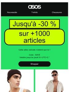 Jusqu’à -30 % sur +1000 articles