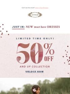 Just In: New Must-Have Dresses 50% OFF! ?