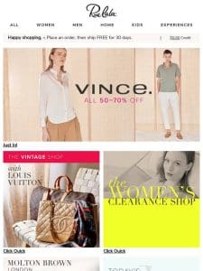 Just In! Vince All 50 – 70% Off • Vintage Louis Vuitton & More