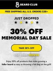 Just dropped: Memorial Day Sale!