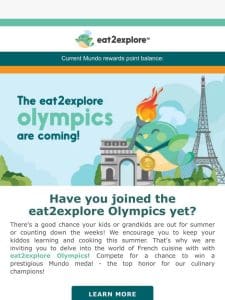 Keep your kids entertained with the eat2explore Olympics!