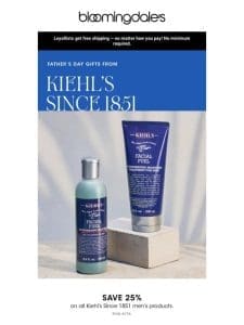 Kiehl’s: Save 25% on all men’s products