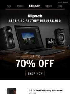 Klipsch Refurbished Sale | Up to 70% OFF Premium Audio