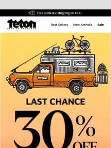 LAST CHANCE – 30% OFF SITEWIDE