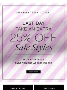 LAST DAY | Up to 60% OFF All Sale Styles!