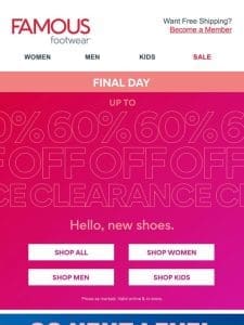 LAST DAY   Up to 60% off Clearance