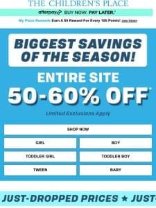 LIMITED TIME: 50-60% off SITEWIDE summer SAVINGS!